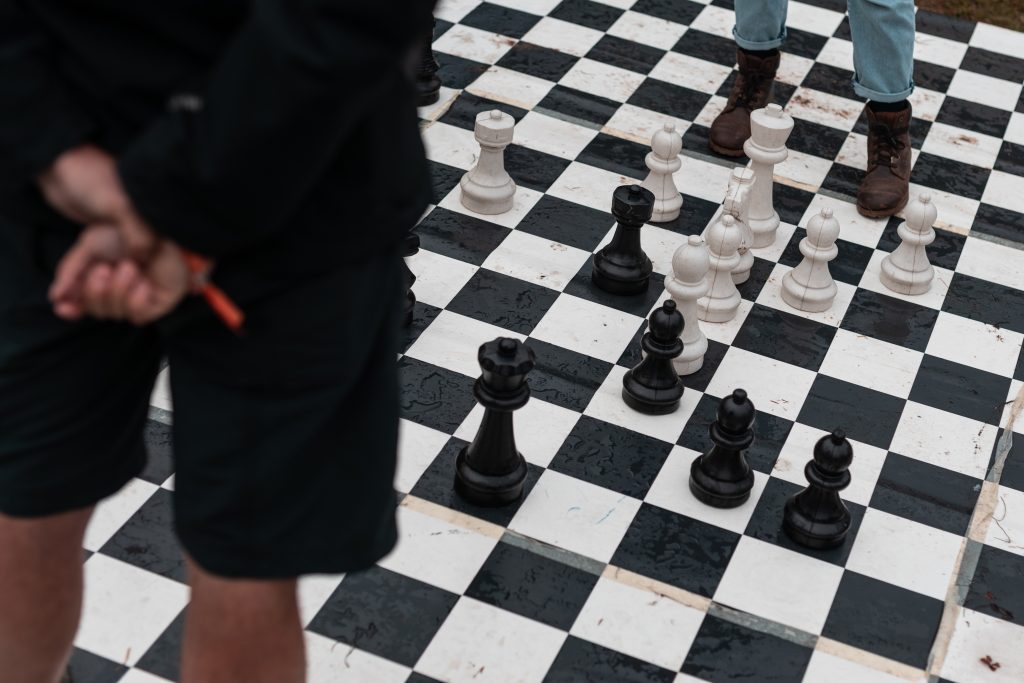 Schach wurde auch gespielt auf dem Organic Beats Festival 2022. Foto von Paul Datsche aka Martin Laube.
